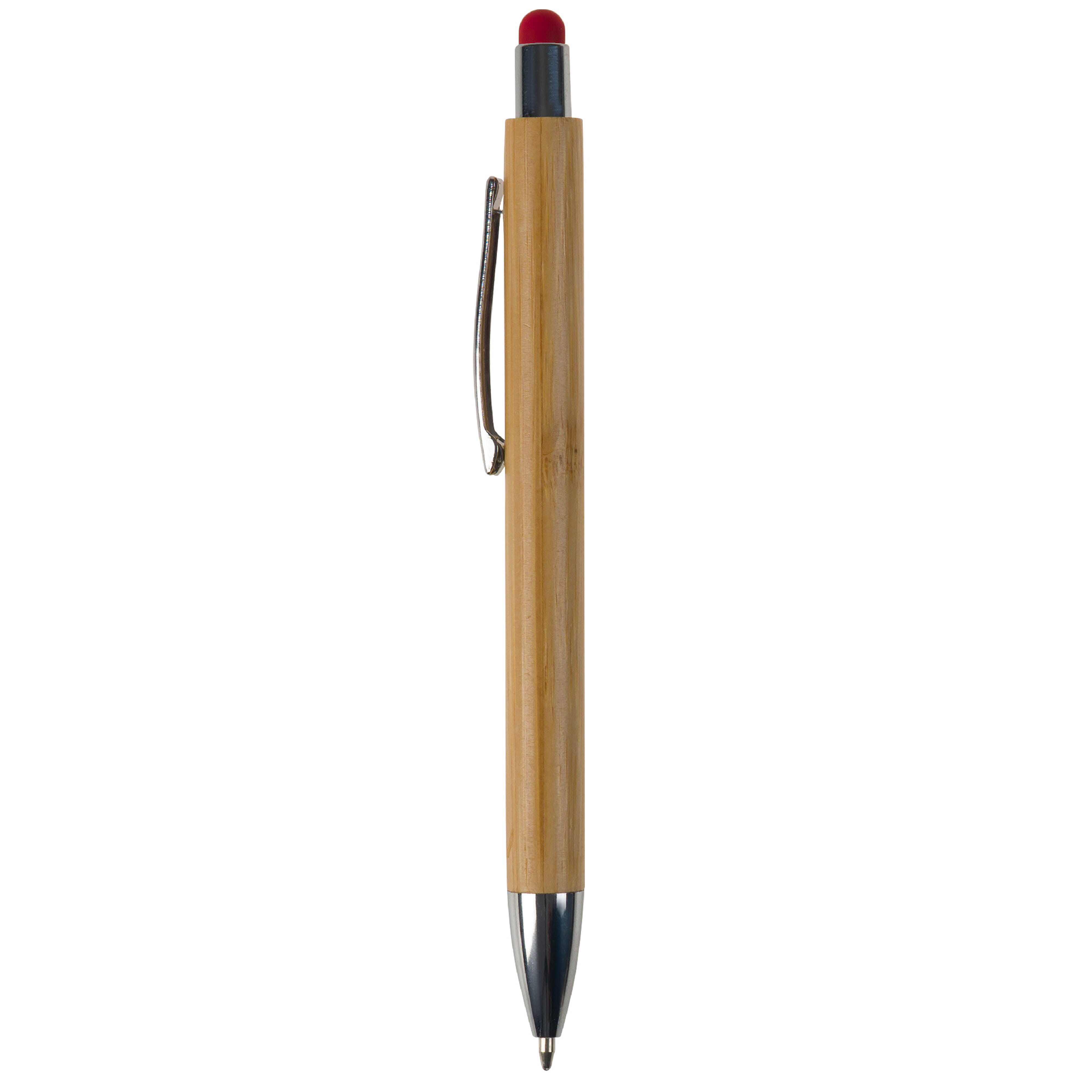 Bambus Kugelschreiber New York mit Touchpen & Metallclip, bedruckbar