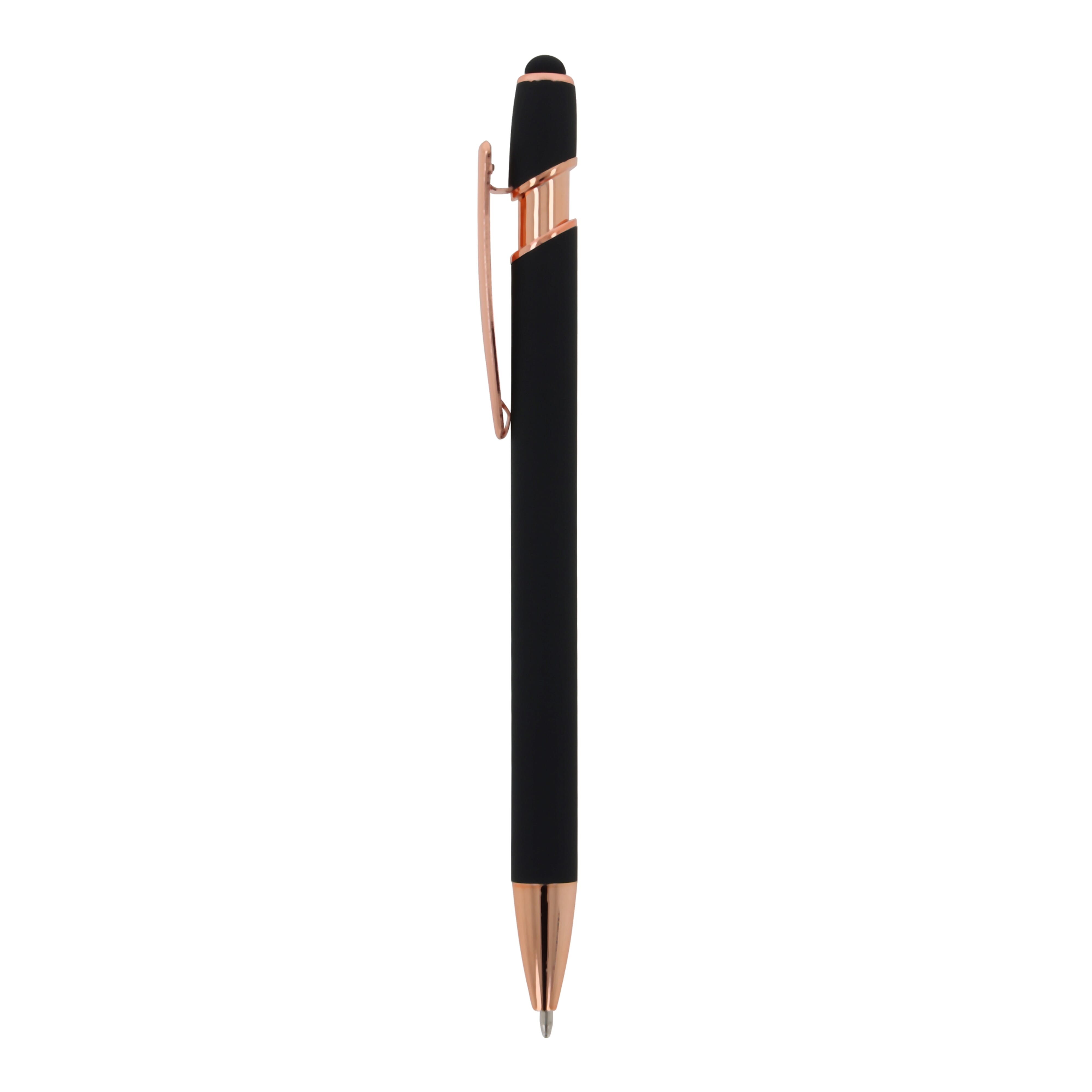 Kugelschreiber Paris Deluxe Metall gummiert mit Stylus, Werbeartikel
