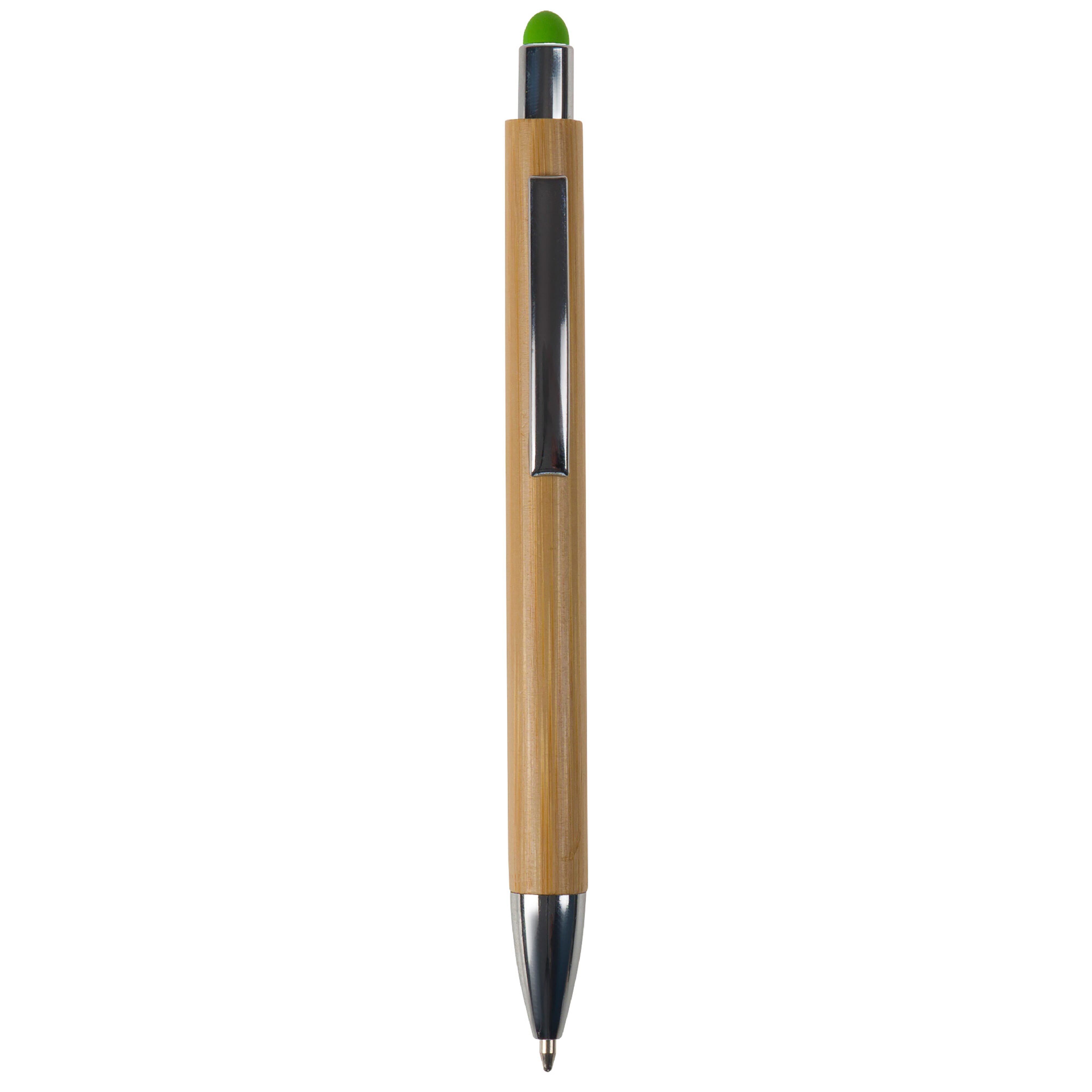 Bambus Kugelschreiber New York mit Touchpen & Metallclip, bedruckbar