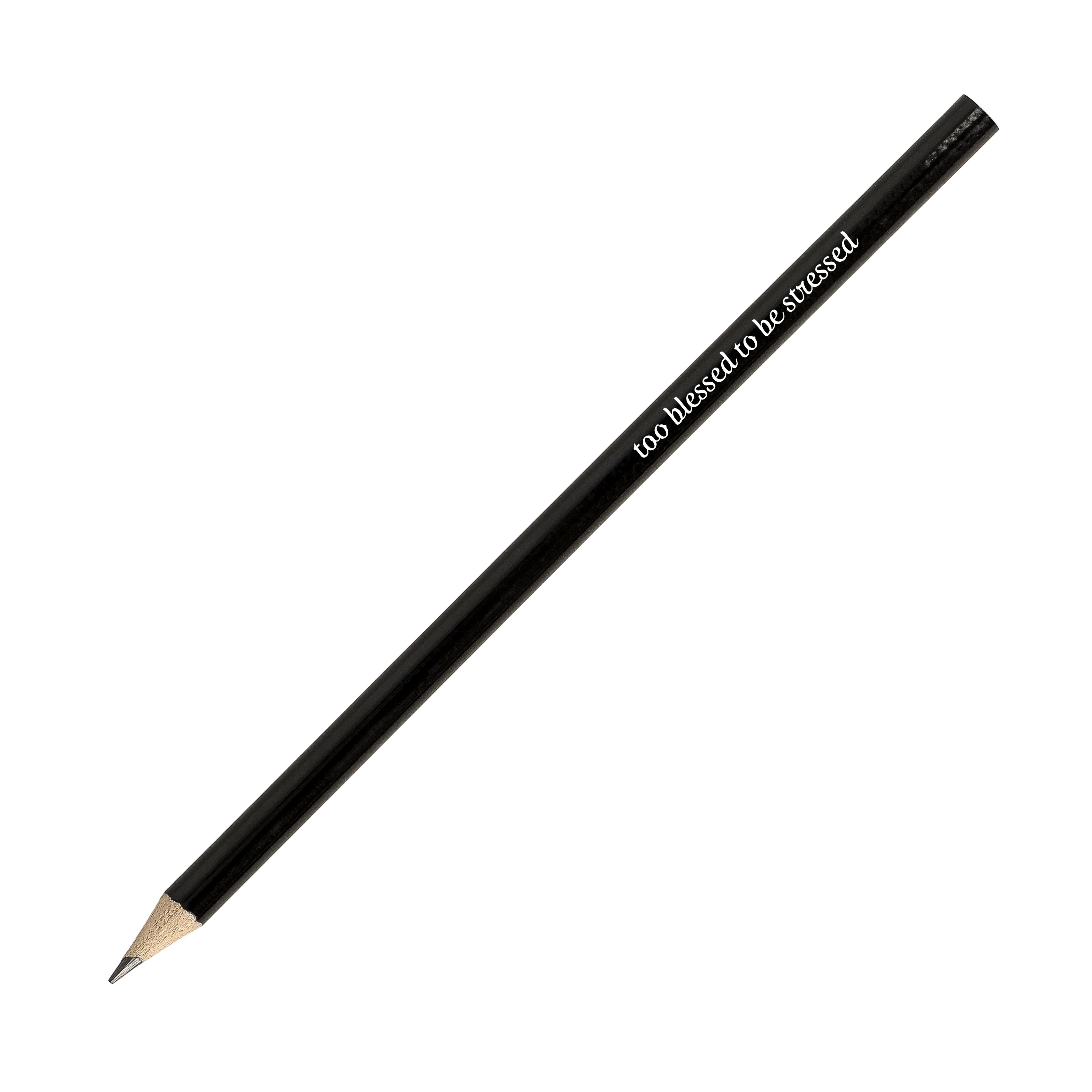 Bleistift Black aus Holz - runder Werbeartikel, Minenhärte HB, schwarz lackiert