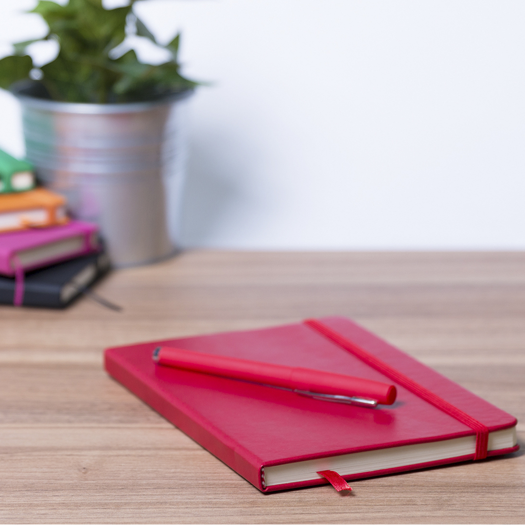Set Marden – Notizblock mit Kugelschreiber als Werbeartikel, PU-Cover