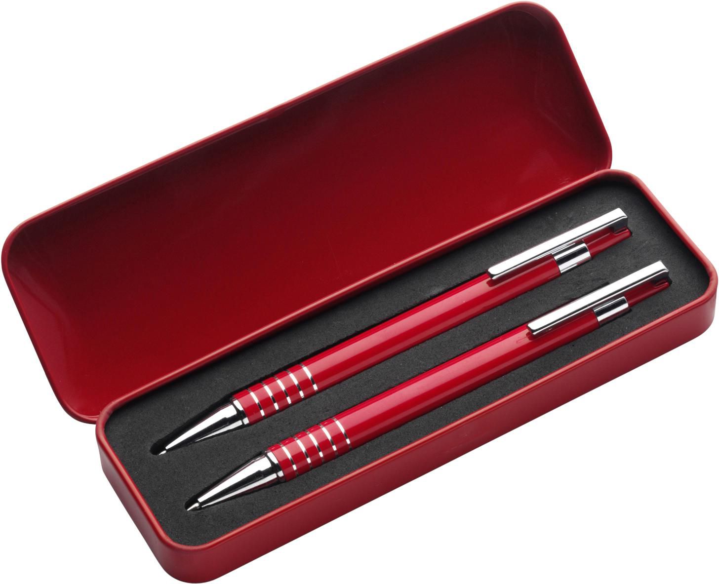 Schreibset Metall Yolanda – Kugelschreiber & Druckbleistift bedruckbar