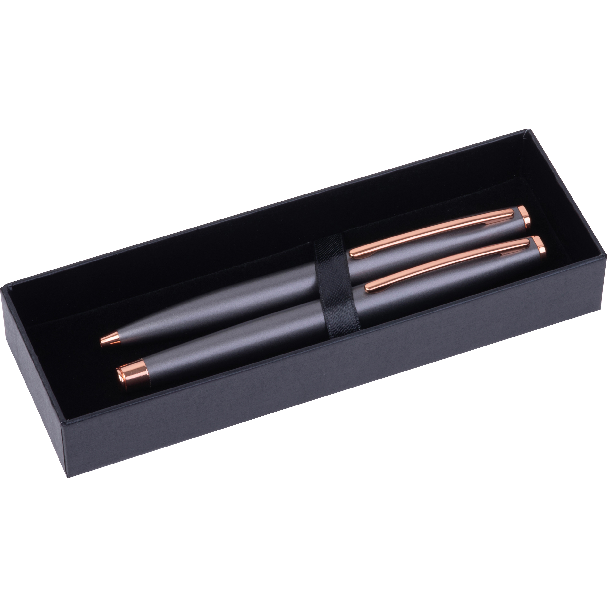 Metall Schreibset GEORGIA - Kugelschreiber & Rollerball bedruckbar