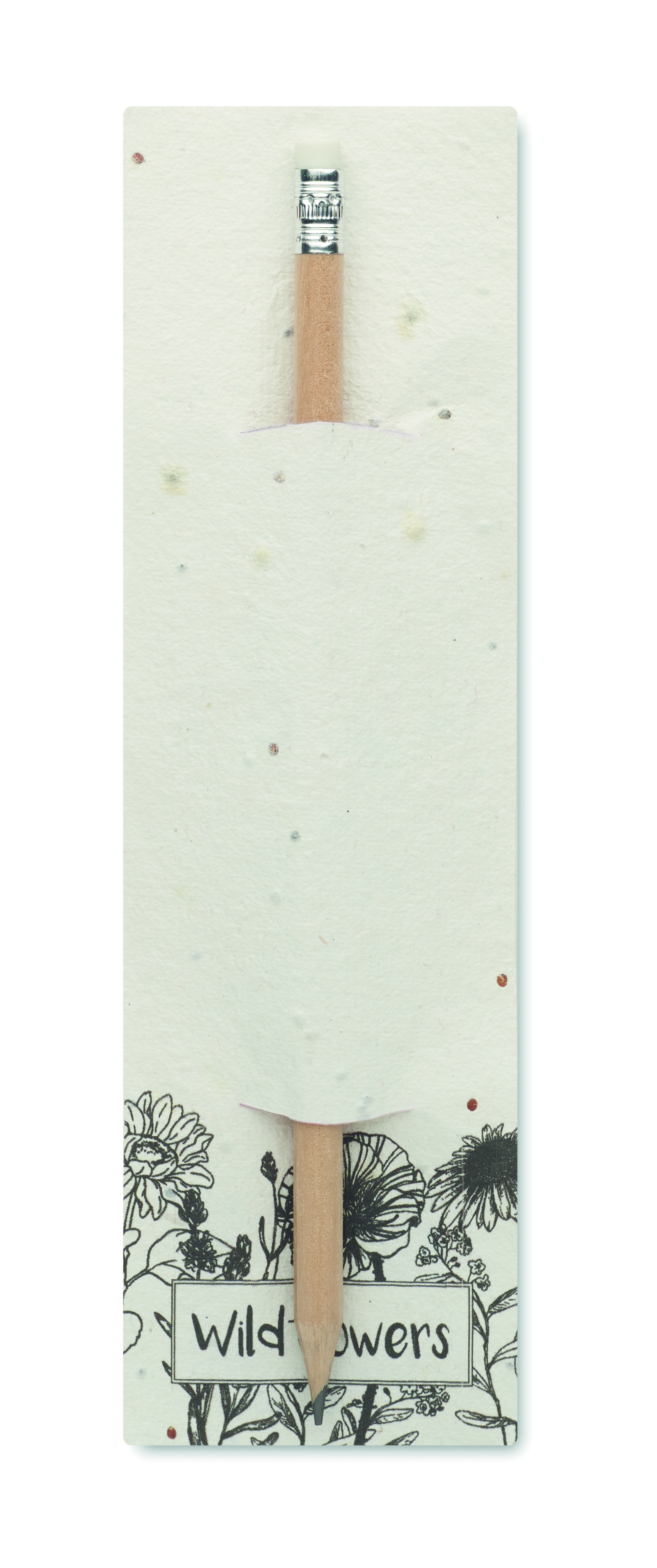 Bleistift PENSEED mit Radiergummi & Samenpapier-Hülle, bedruckbar