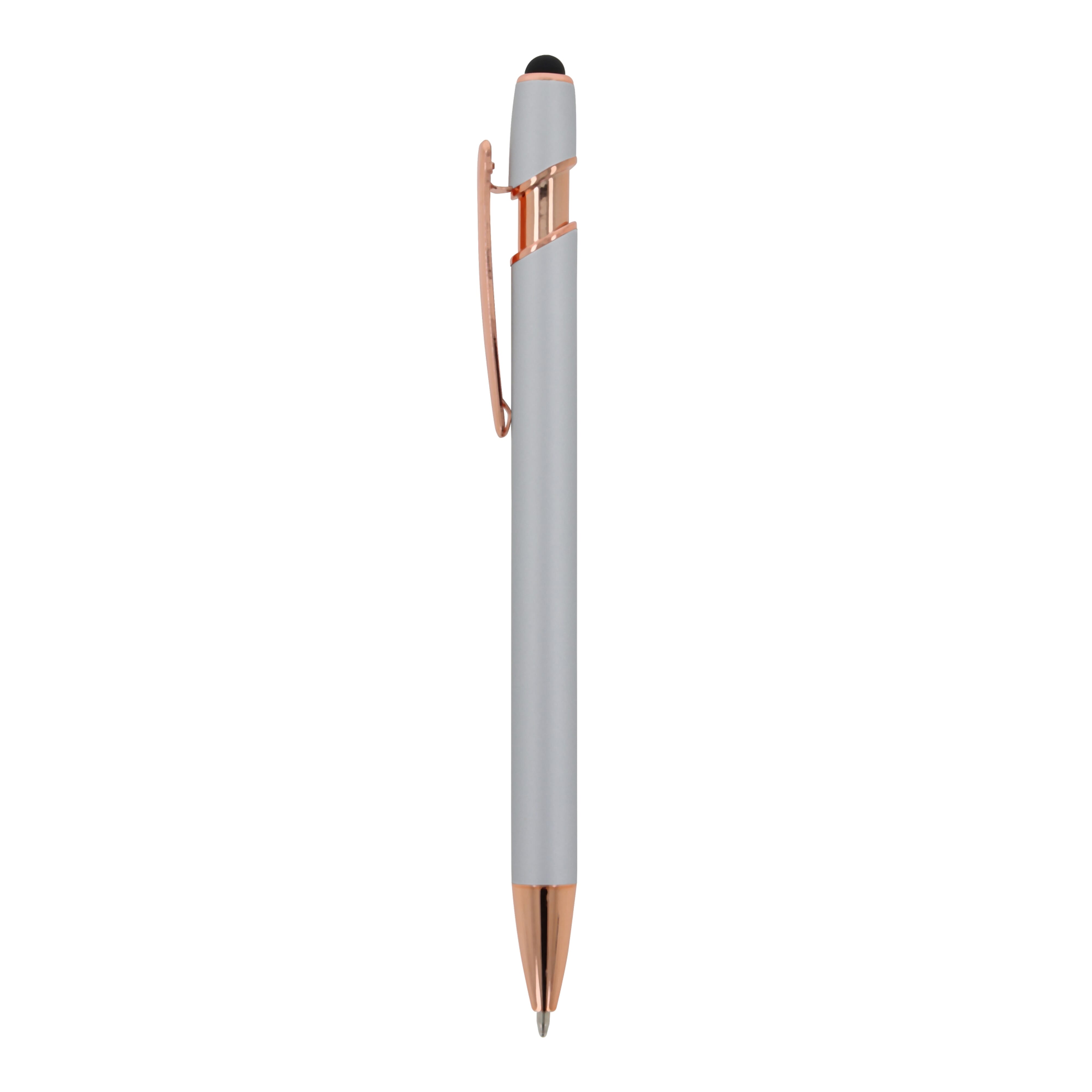 Kugelschreiber Paris Deluxe Metall gummiert mit Stylus, Werbeartikel