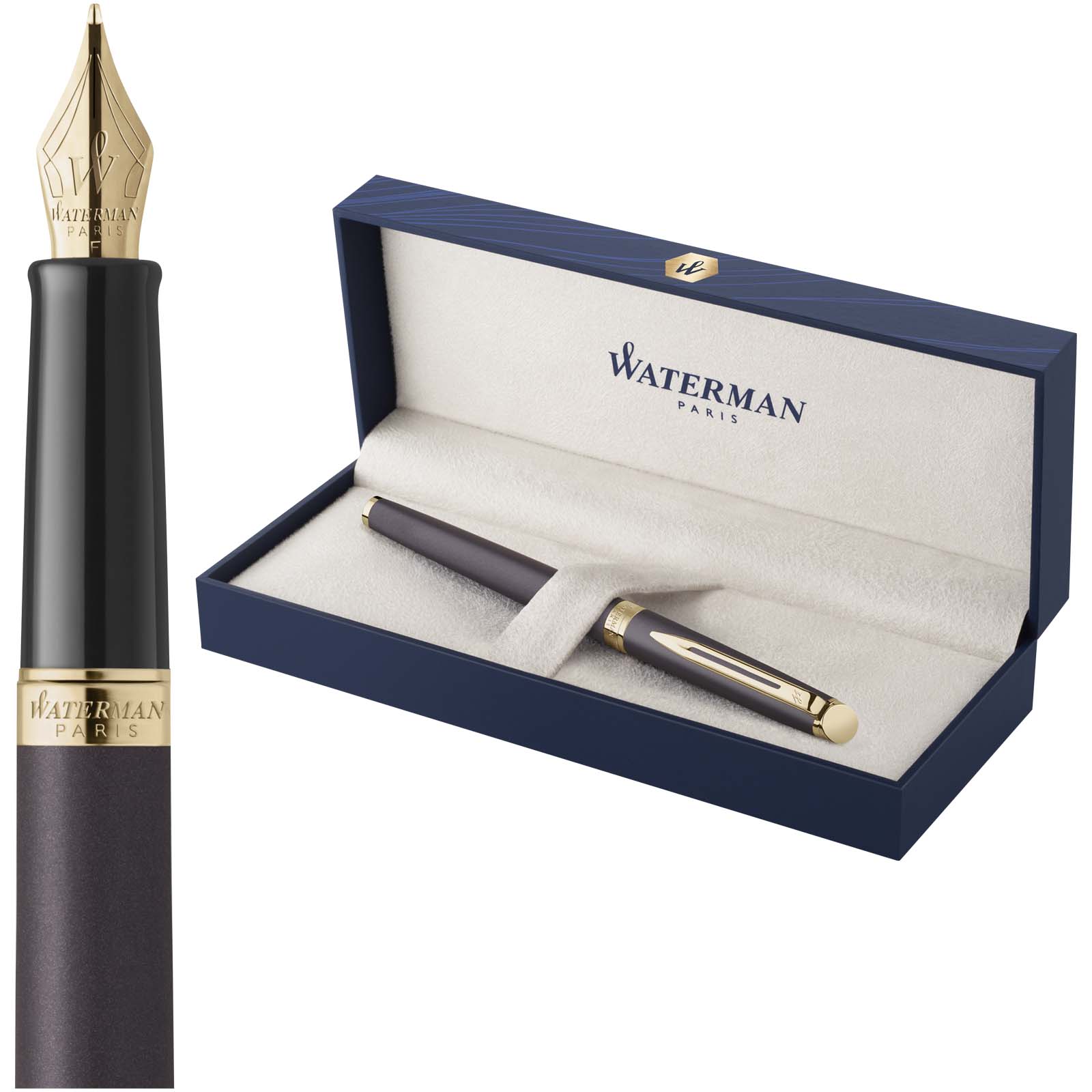 Waterman Hemisphere Füllfederhalter M aus Edelstahl als Werbeartikel