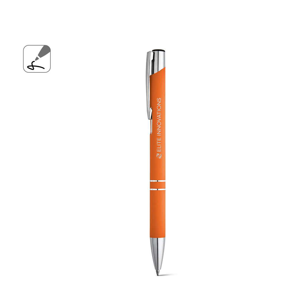 BETA SOFT Kugelschreiber Aluminium mit Gummifinish – bedruckbar als Werbeartikel