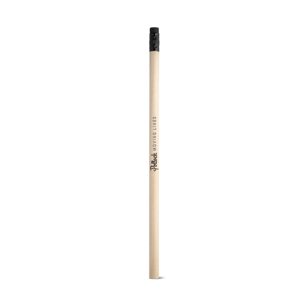 POLLOCK Bleistift HB aus Holz mit Radiergummi – Werbeartikel bedruckbar