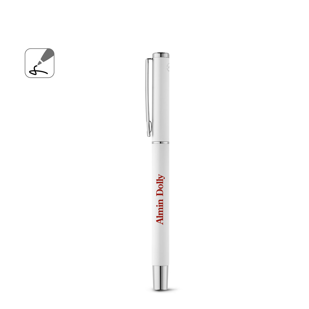 DANEY Tintenroller aus recyceltem Aluminium, mit Clip & Kappe – bedruckbar