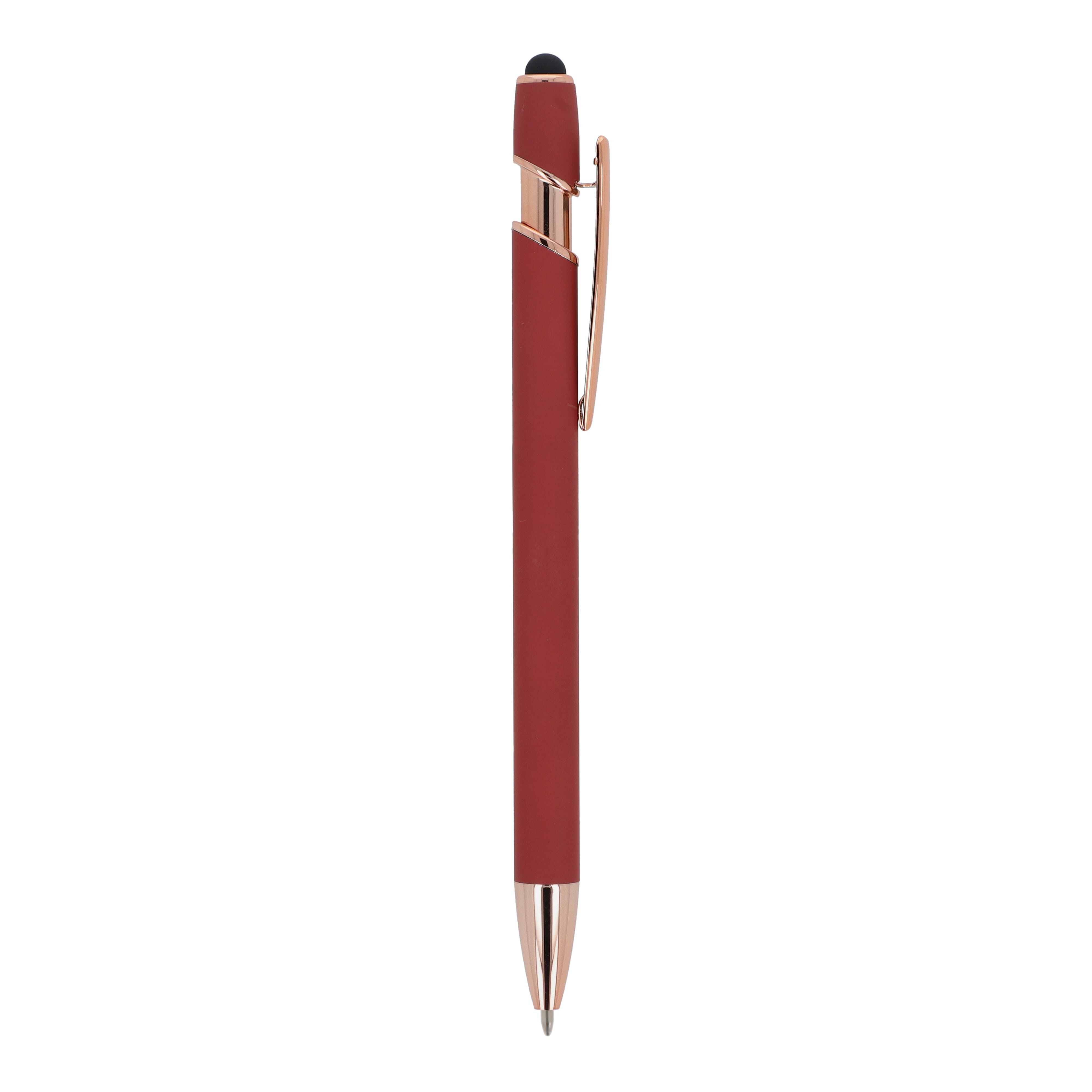Kugelschreiber Paris Deluxe Metall gummiert mit Stylus, Werbeartikel