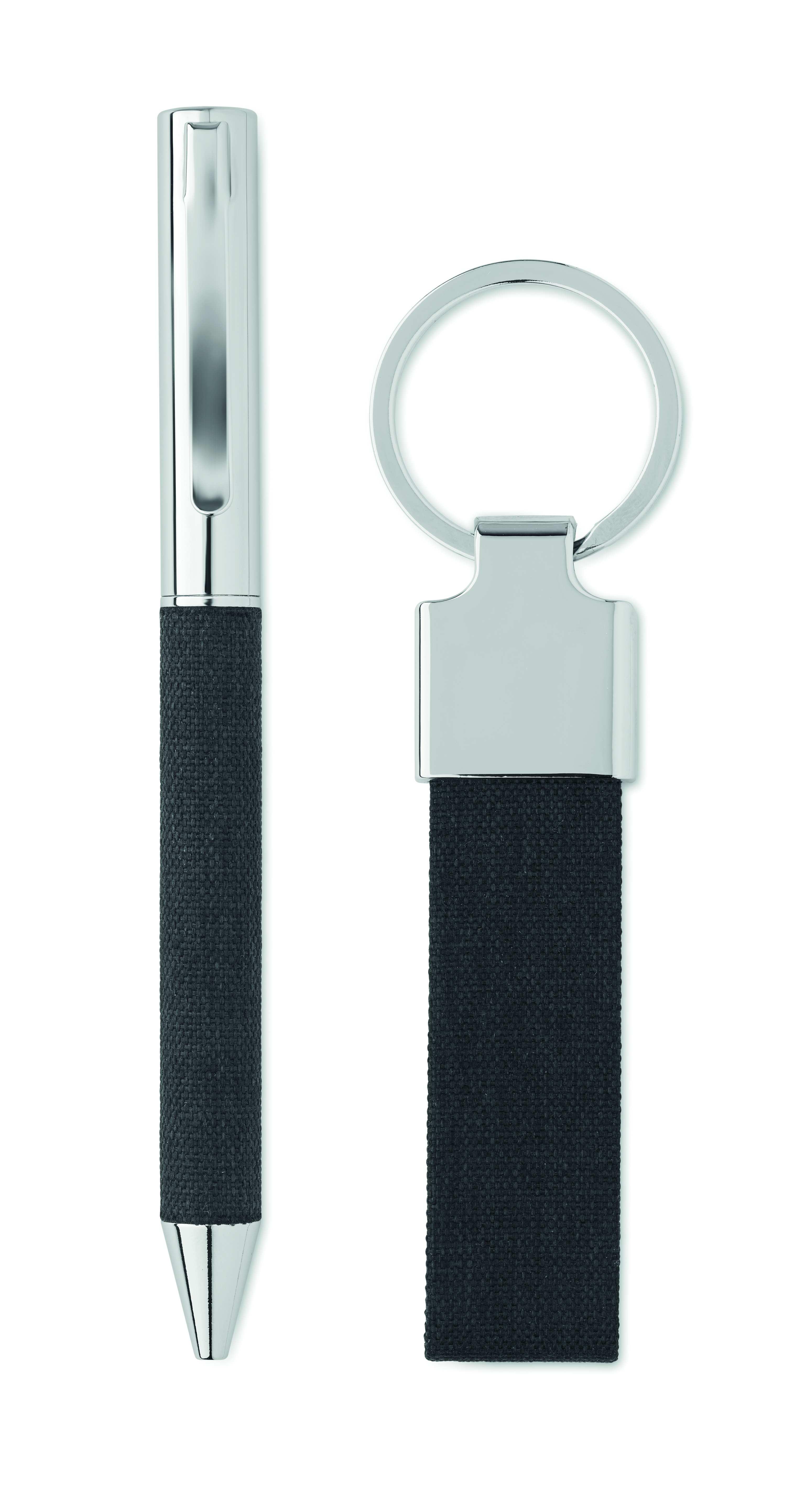 Geschenkset SCRIBI 2 – Metall-Kugelschreiber & Schlüsselring, bedruckbar