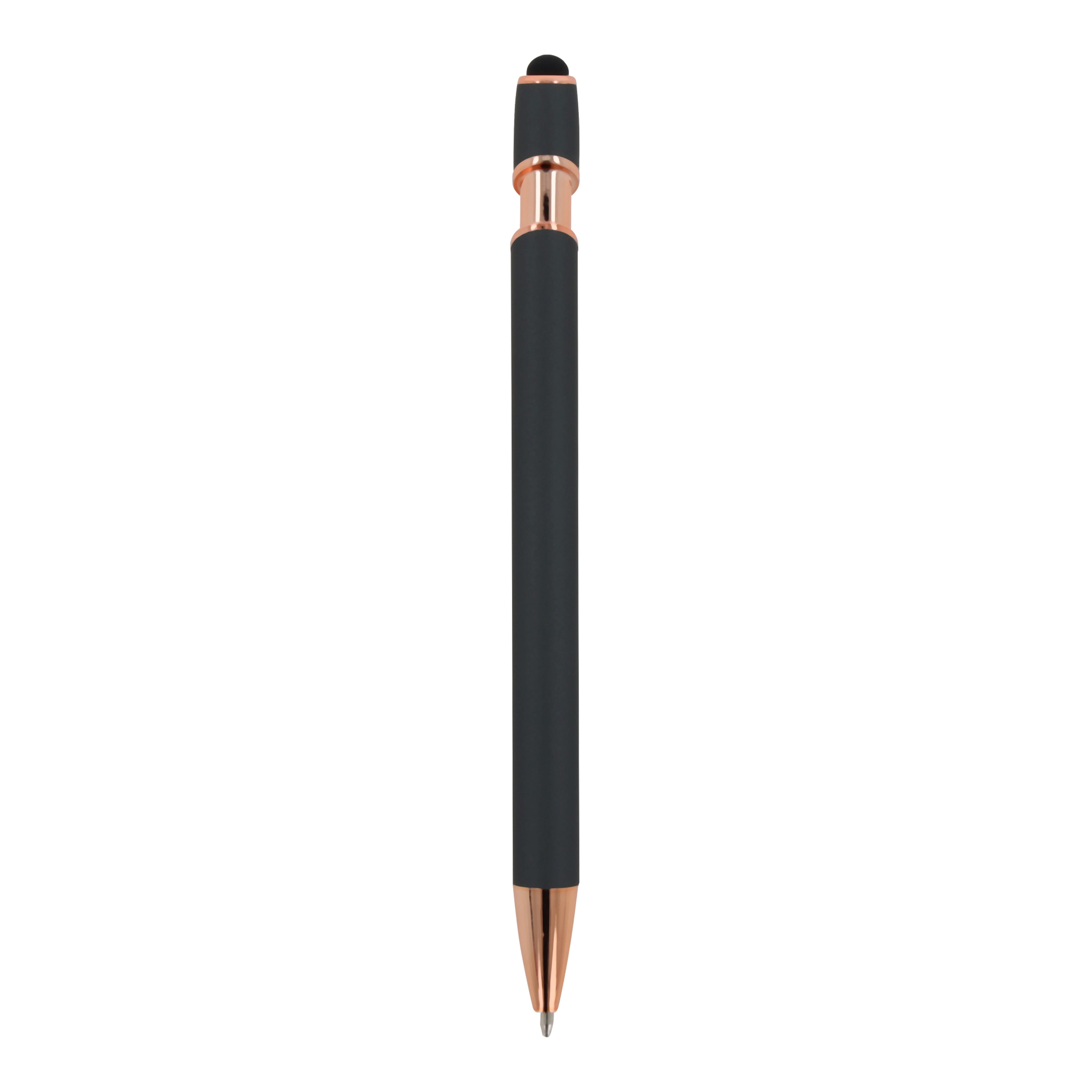 Kugelschreiber Paris Deluxe Metall gummiert mit Stylus, Werbeartikel