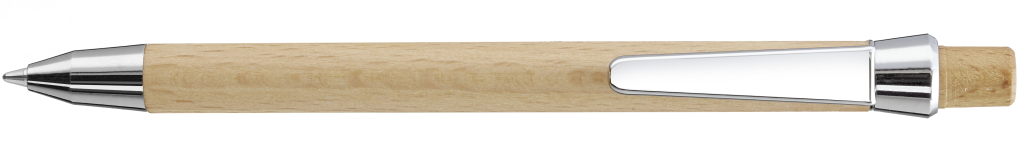 BEECH Holz-Druckkugelschreiber aus Buchenholz, Metallclip – uma
