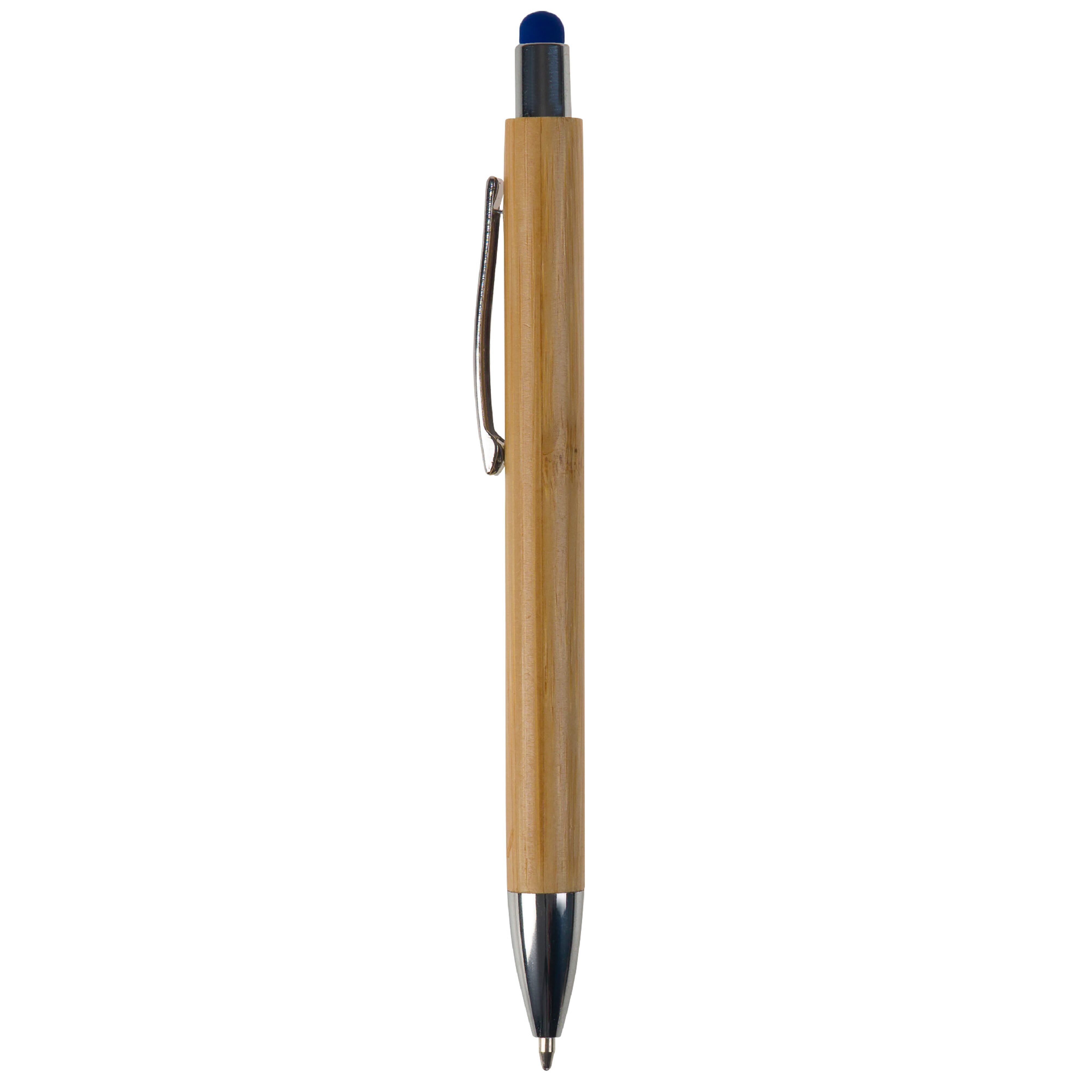 Bambus Kugelschreiber New York mit Touchpen & Metallclip, bedruckbar