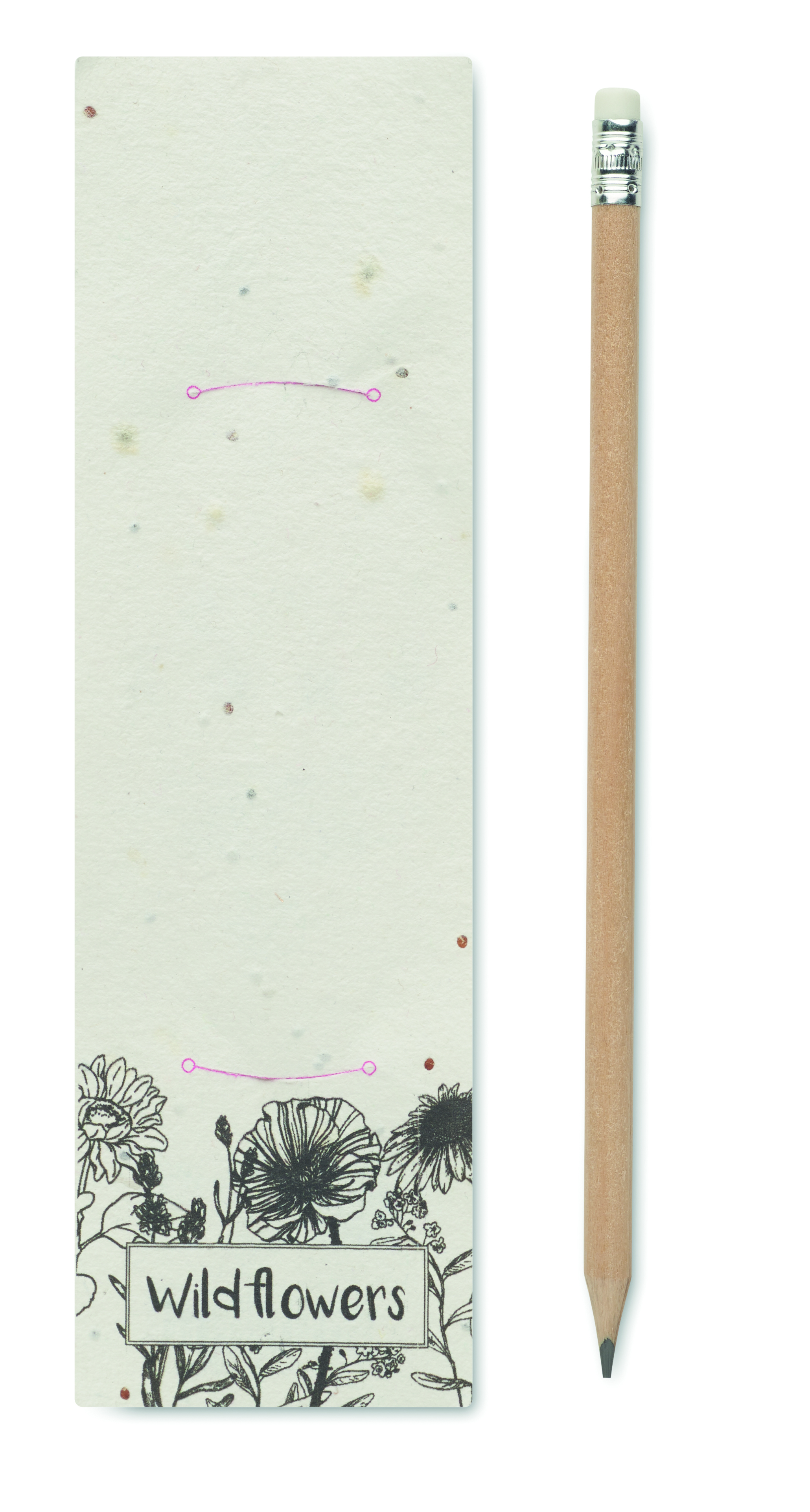 Bleistift PENSEED mit Radiergummi & Samenpapier-Hülle, bedruckbar