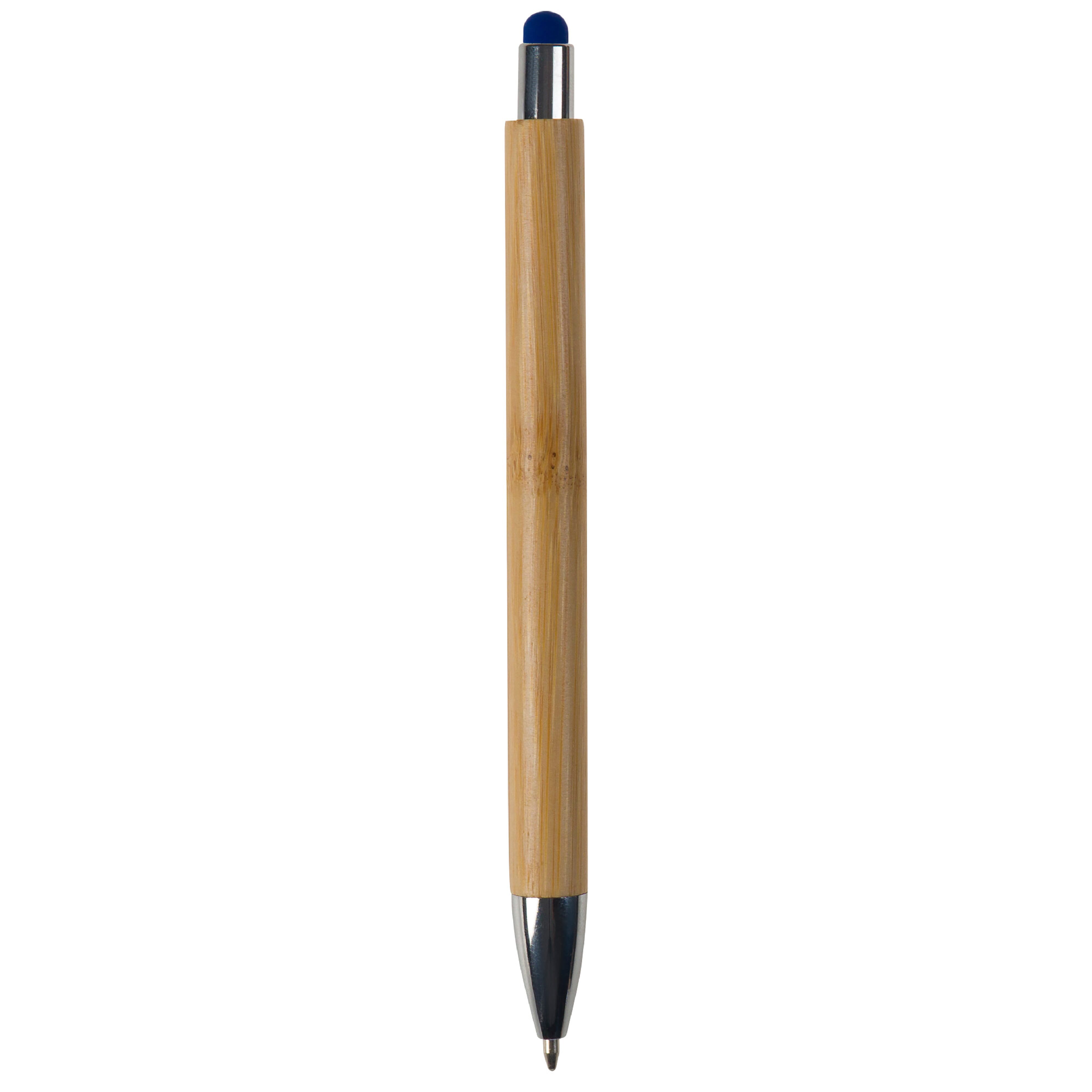 Bambus Kugelschreiber New York mit Touchpen & Metallclip, bedruckbar