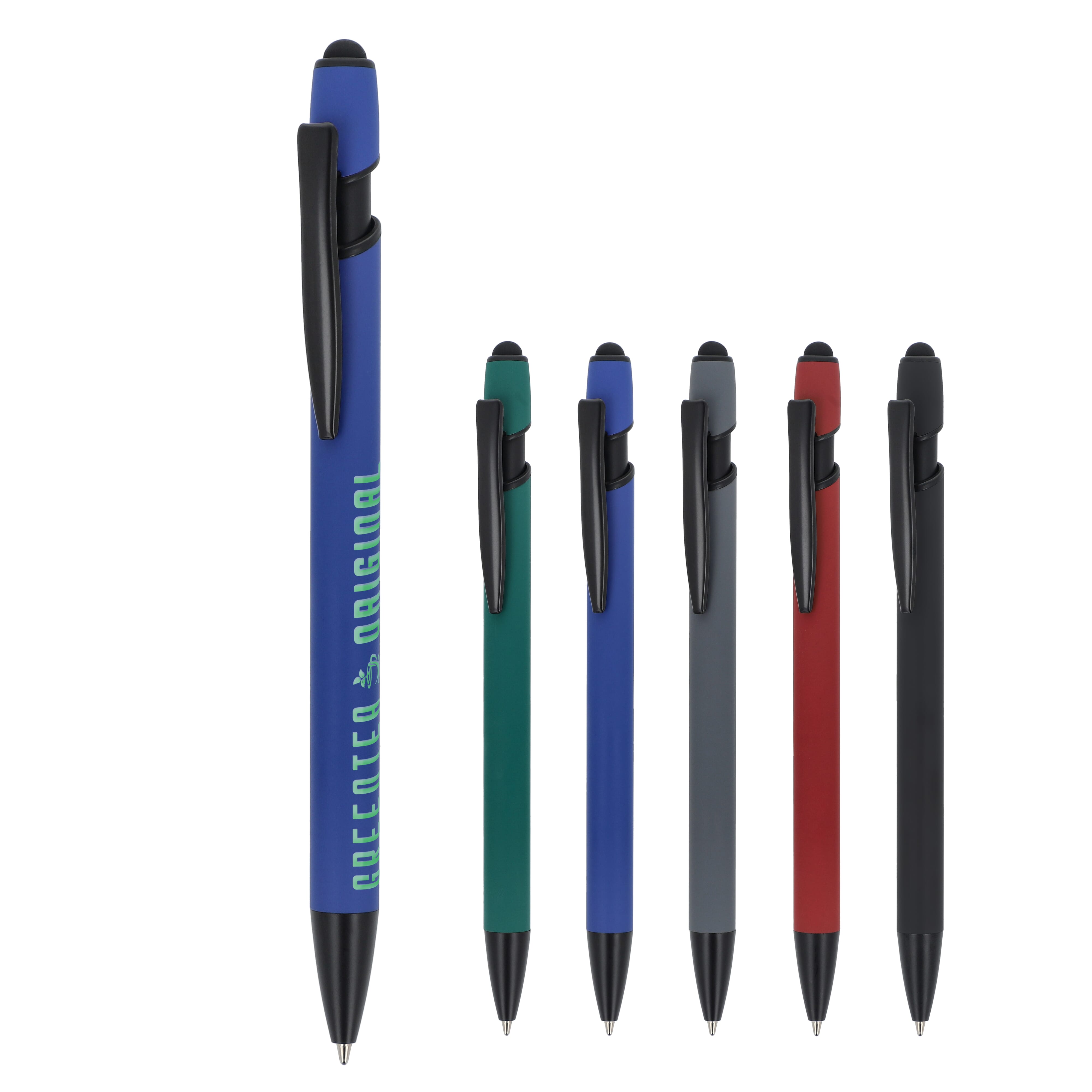 Kugelschreiber Paris Aluminium Softtouch mit Stylus, bedruckbar