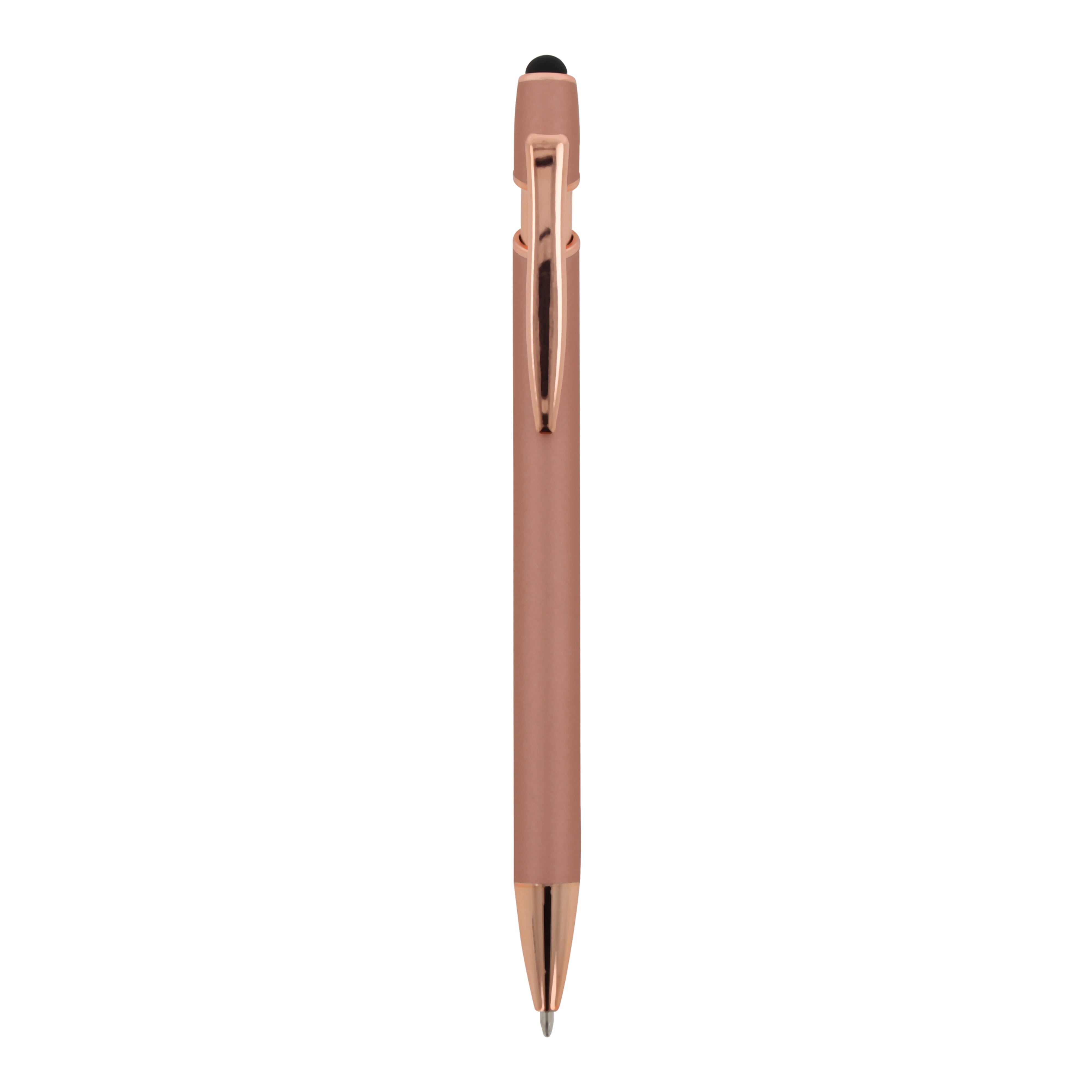 Kugelschreiber Paris Deluxe Metall gummiert mit Stylus, Werbeartikel