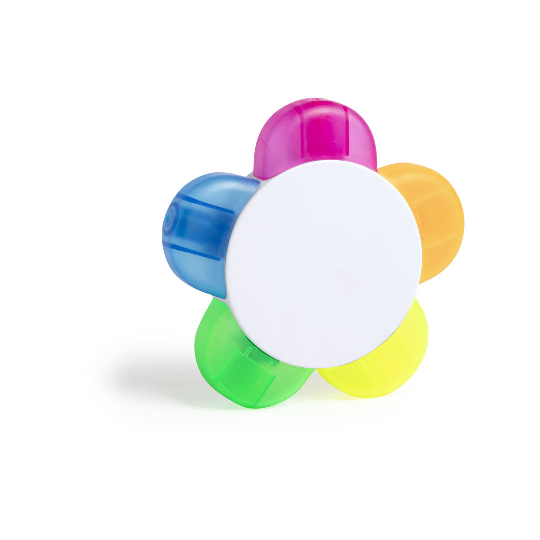 Textmarker Set Hindal – 5 Farben, bedruckbar als Werbeartikel