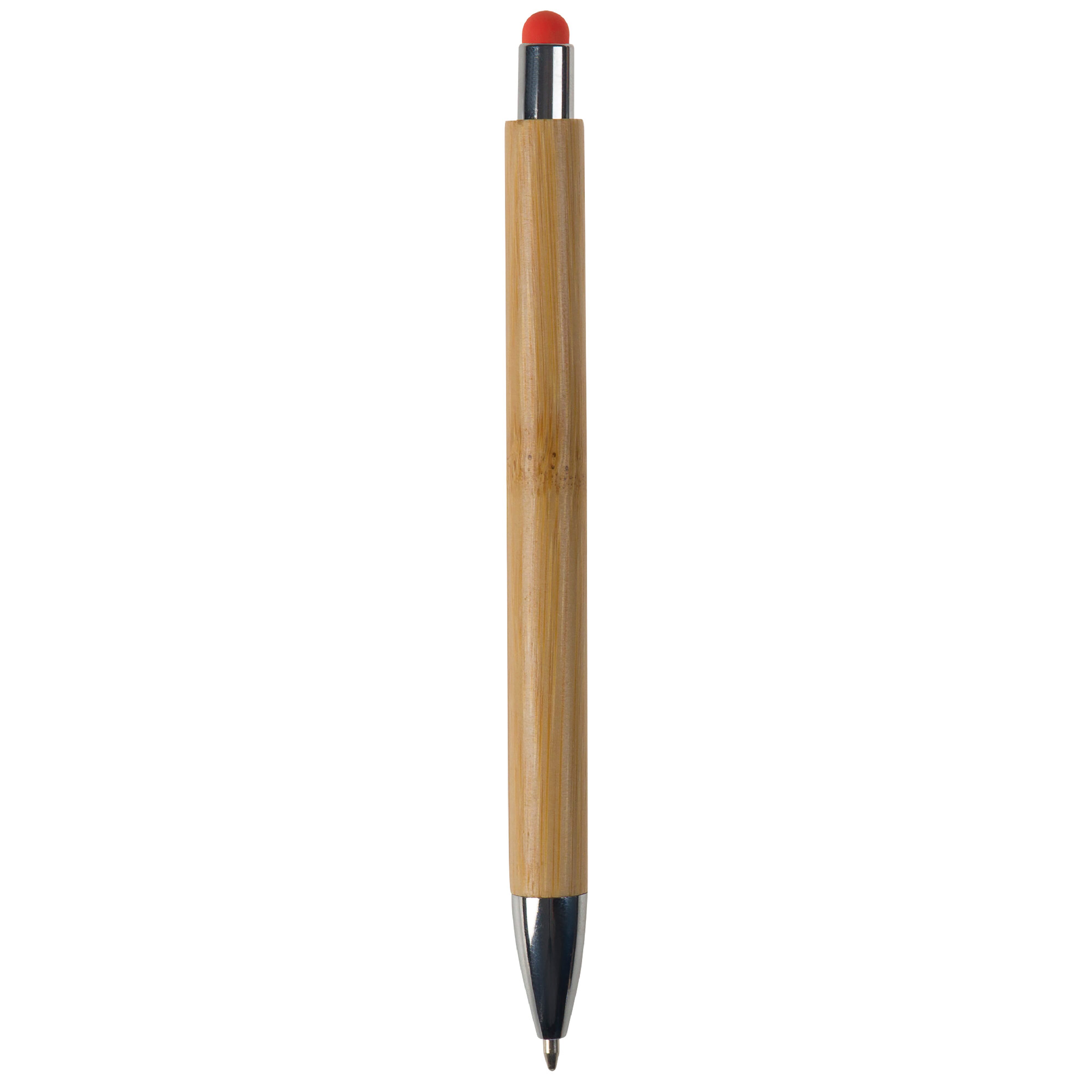 Bambus Kugelschreiber New York mit Touchpen & Metallclip, bedruckbar