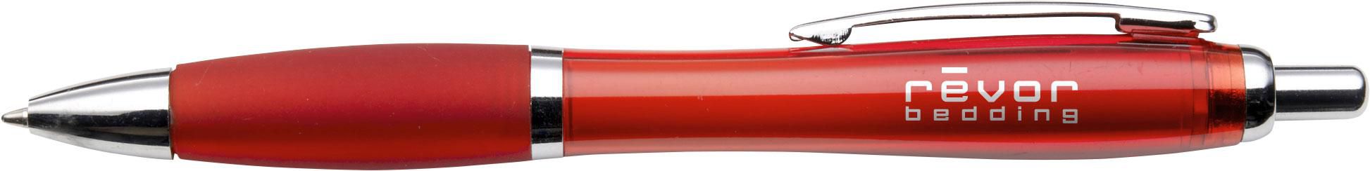 Kugelschreiber Newport aus recyceltem ABS, bedruckbar mit Gummigriff