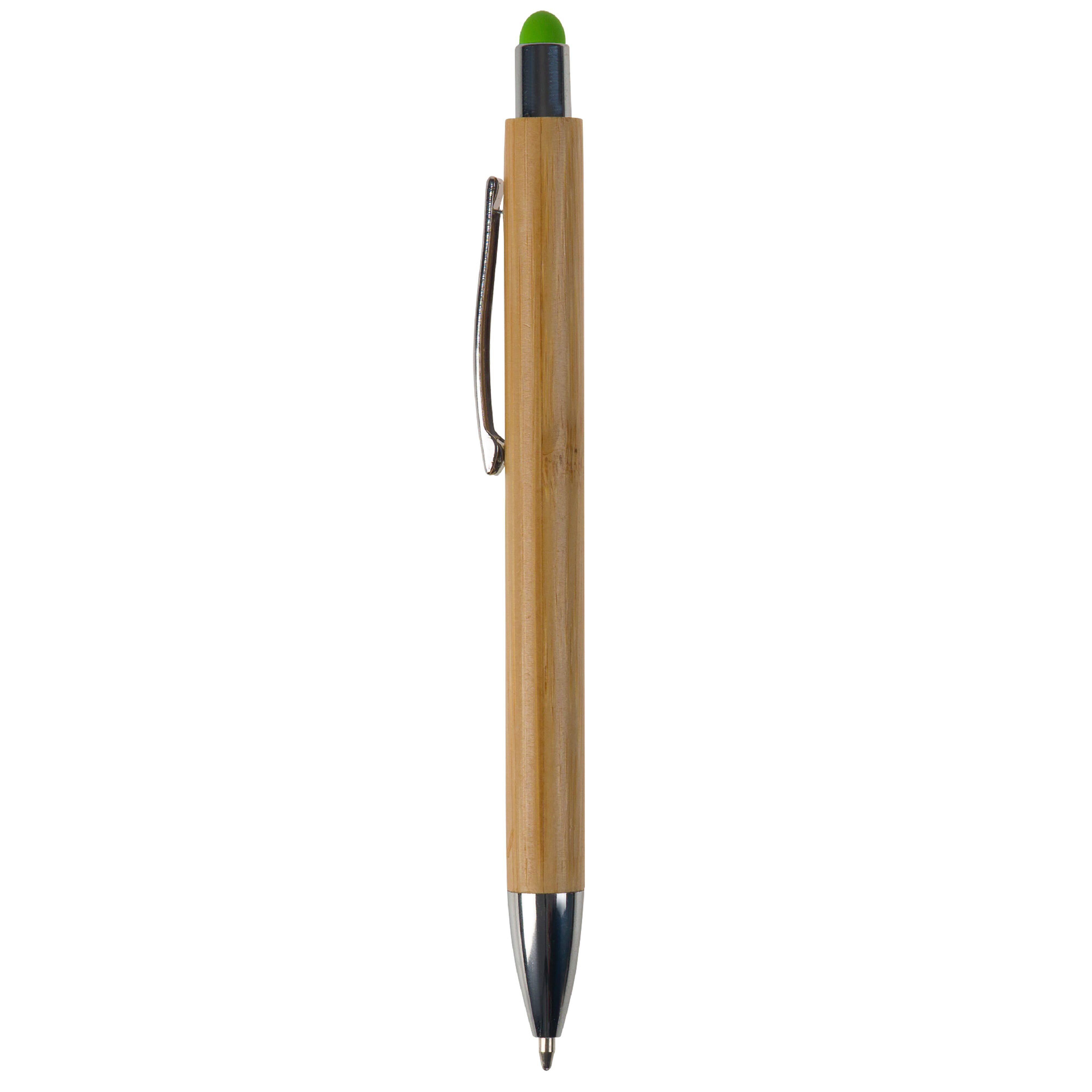 Bambus Kugelschreiber New York mit Touchpen & Metallclip, bedruckbar
