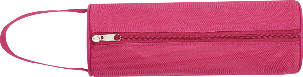 Stiftetasche SCHOOL rund – Polyester, Reißverschluss, bedruckbar