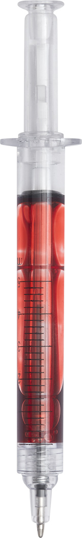 Kugelschreiber INJECTION – Spritzen-Form, Kunststoff, bedruckbar als Werbeartikel