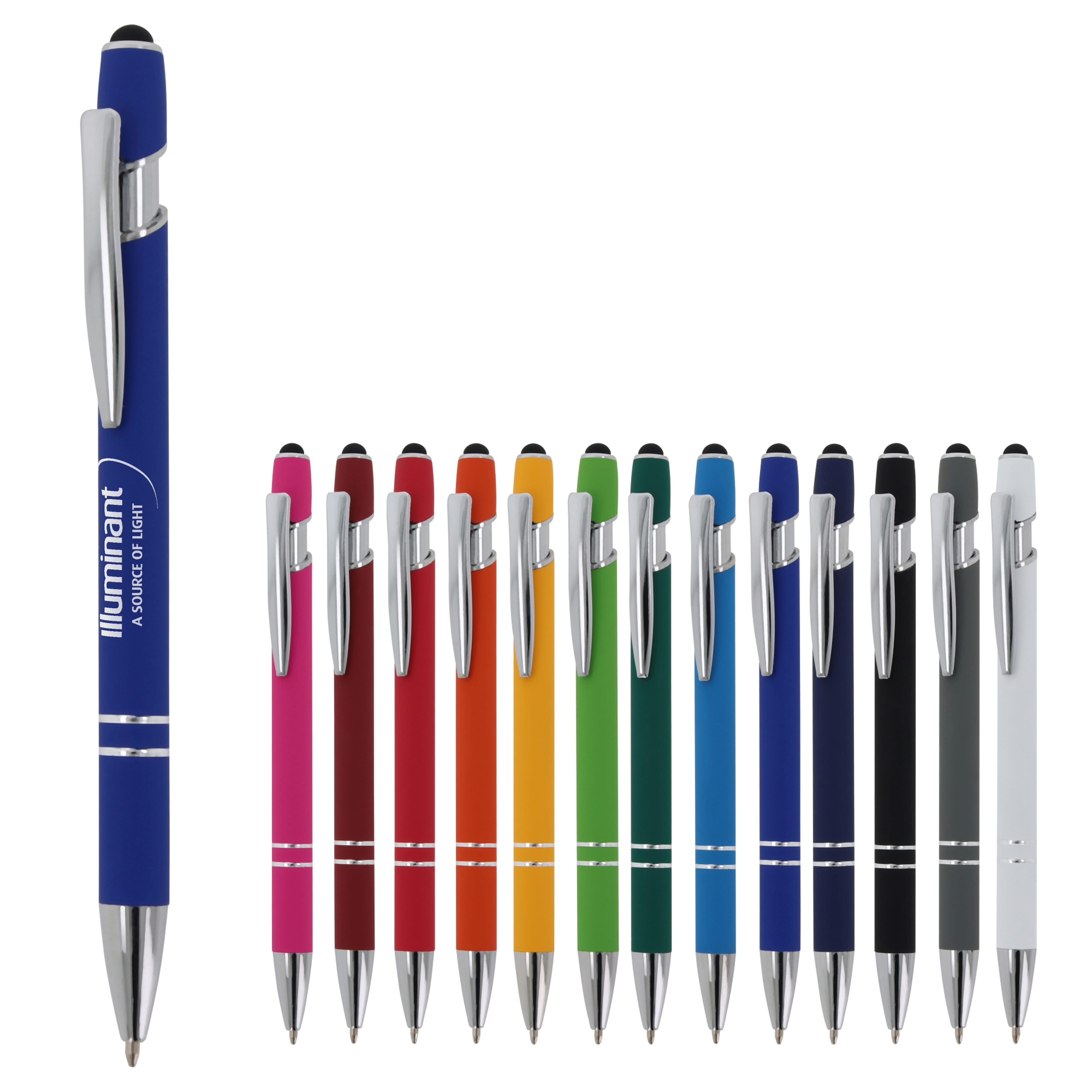 Kugelschreiber Paris Metall Soft Touch - Aluminium mit Stylus, bedruckbar