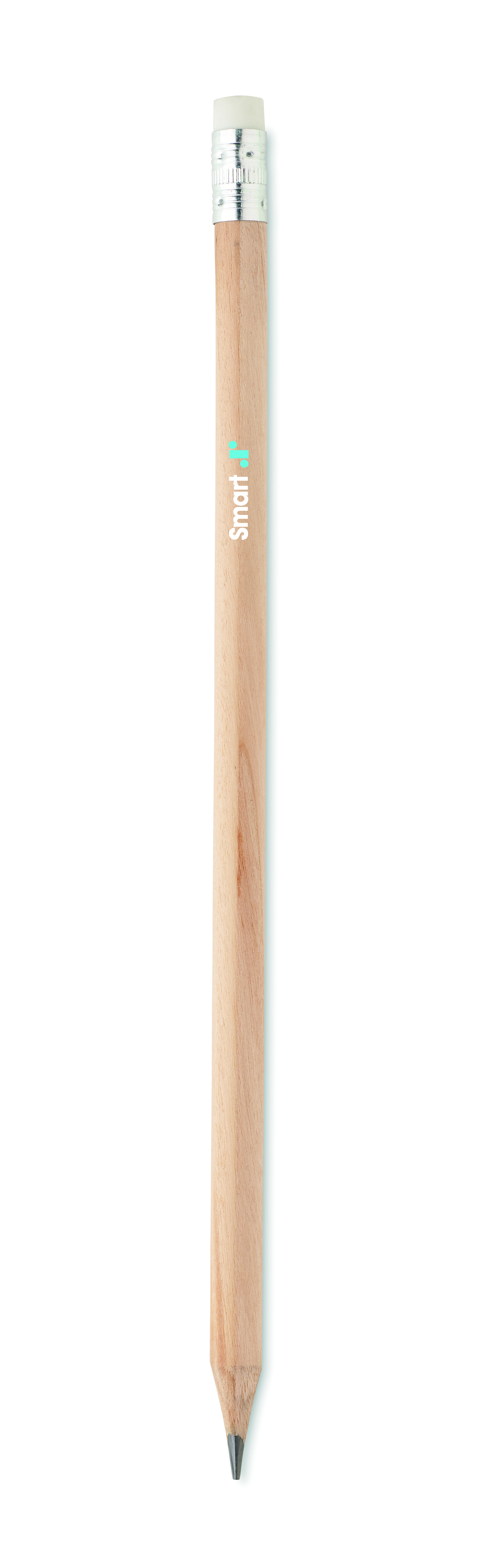 Bleistift mit Radiergummi STOMP SHARP - Holz, bedruckbar als Werbeartikel
