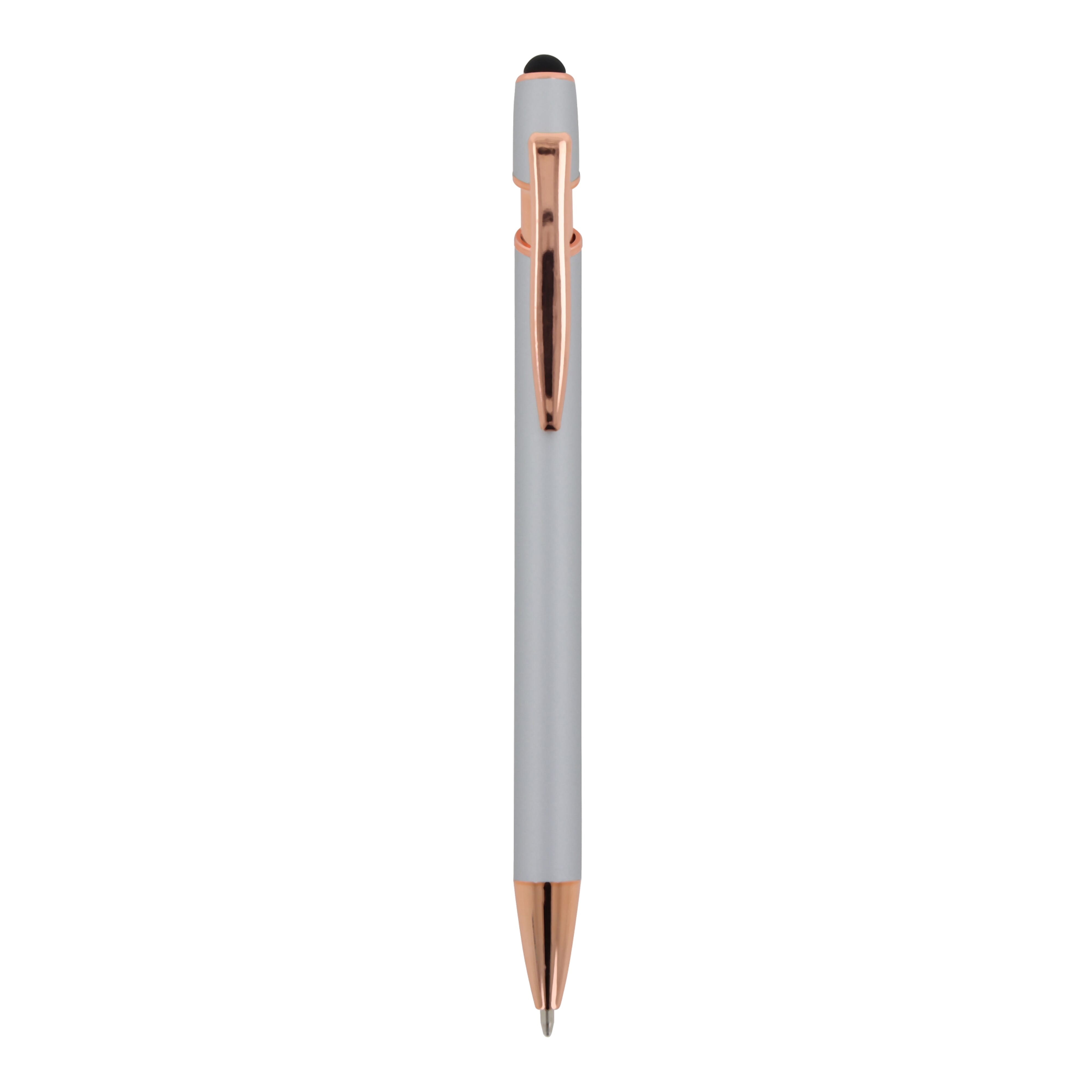 Kugelschreiber Paris Deluxe Metall gummiert mit Stylus, Werbeartikel