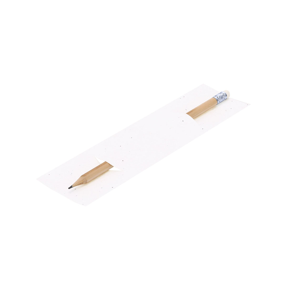 Bleistift Meron aus Holz mit Radiergummi & Samenpapier-Etui – Werbeartikel