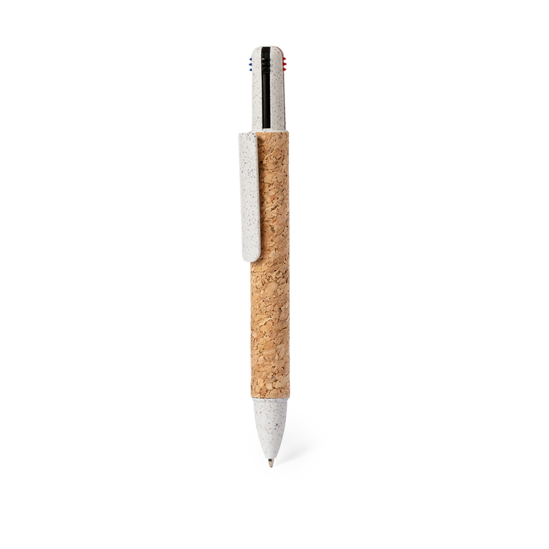 Kugelschreiber Stello 4-in-1 aus Kork & Weizenstroh, bedruckbar