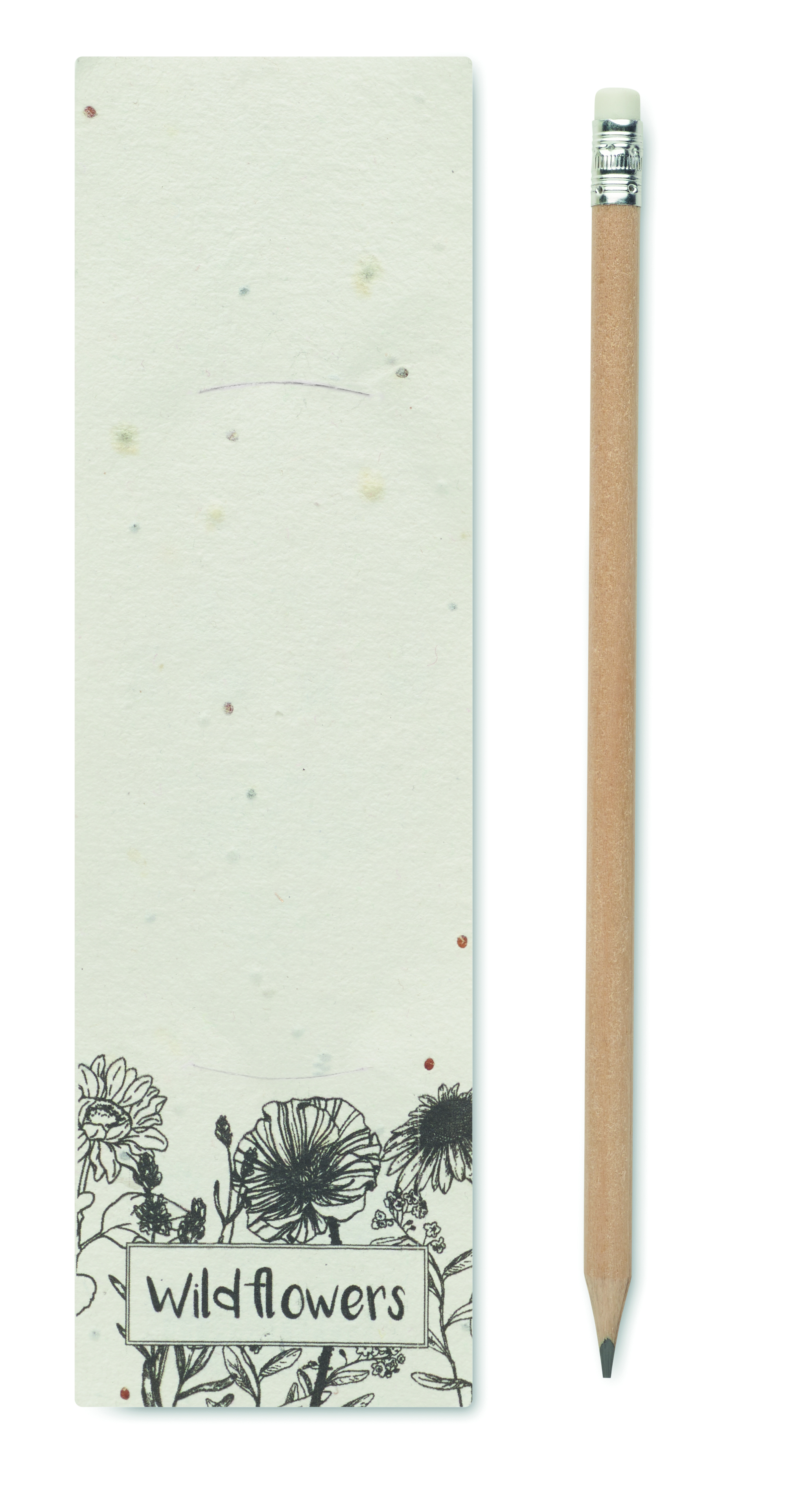 Bleistift PENSEED mit Radiergummi & Samenpapier-Hülle, bedruckbar