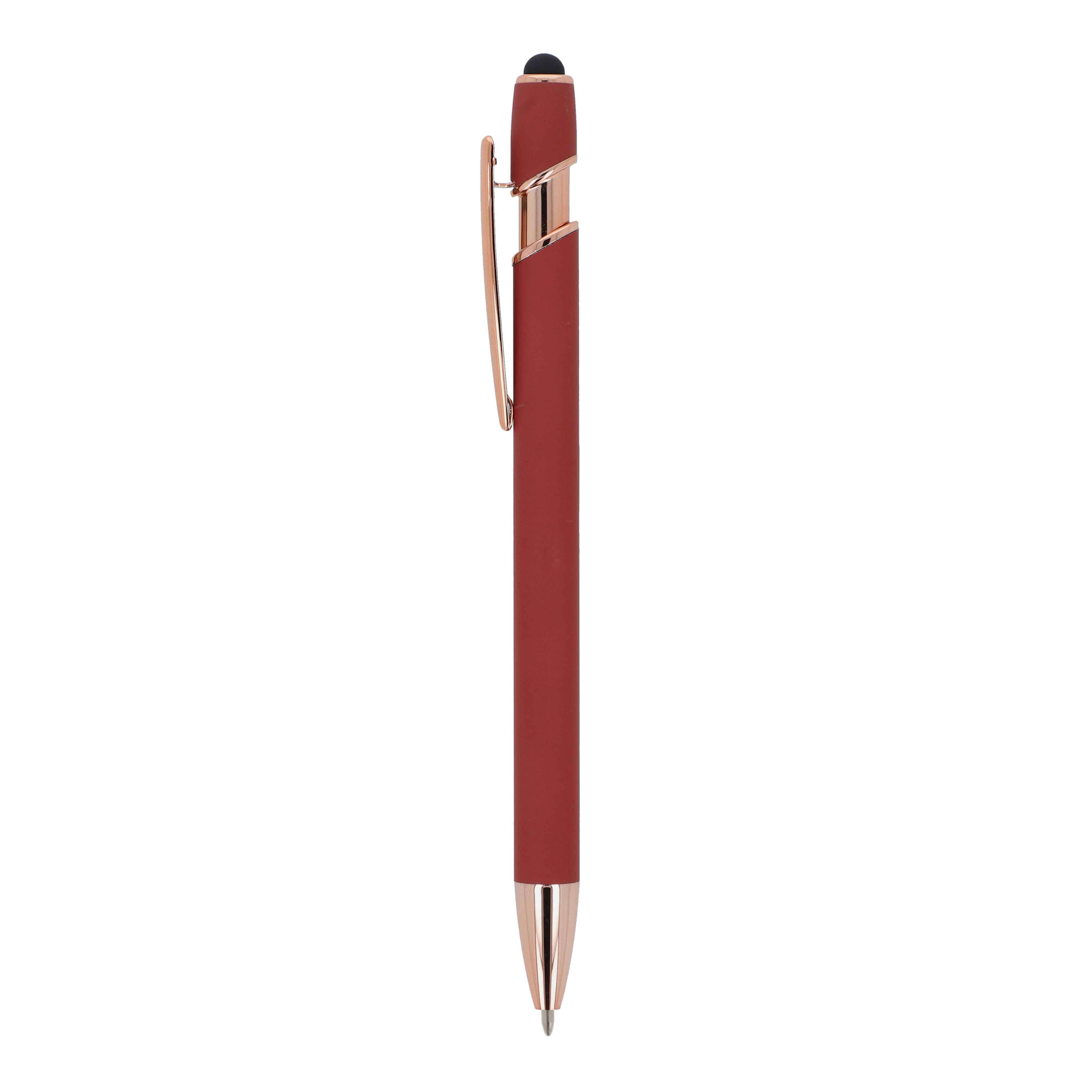 Kugelschreiber Paris Deluxe Metall gummiert mit Stylus, Werbeartikel