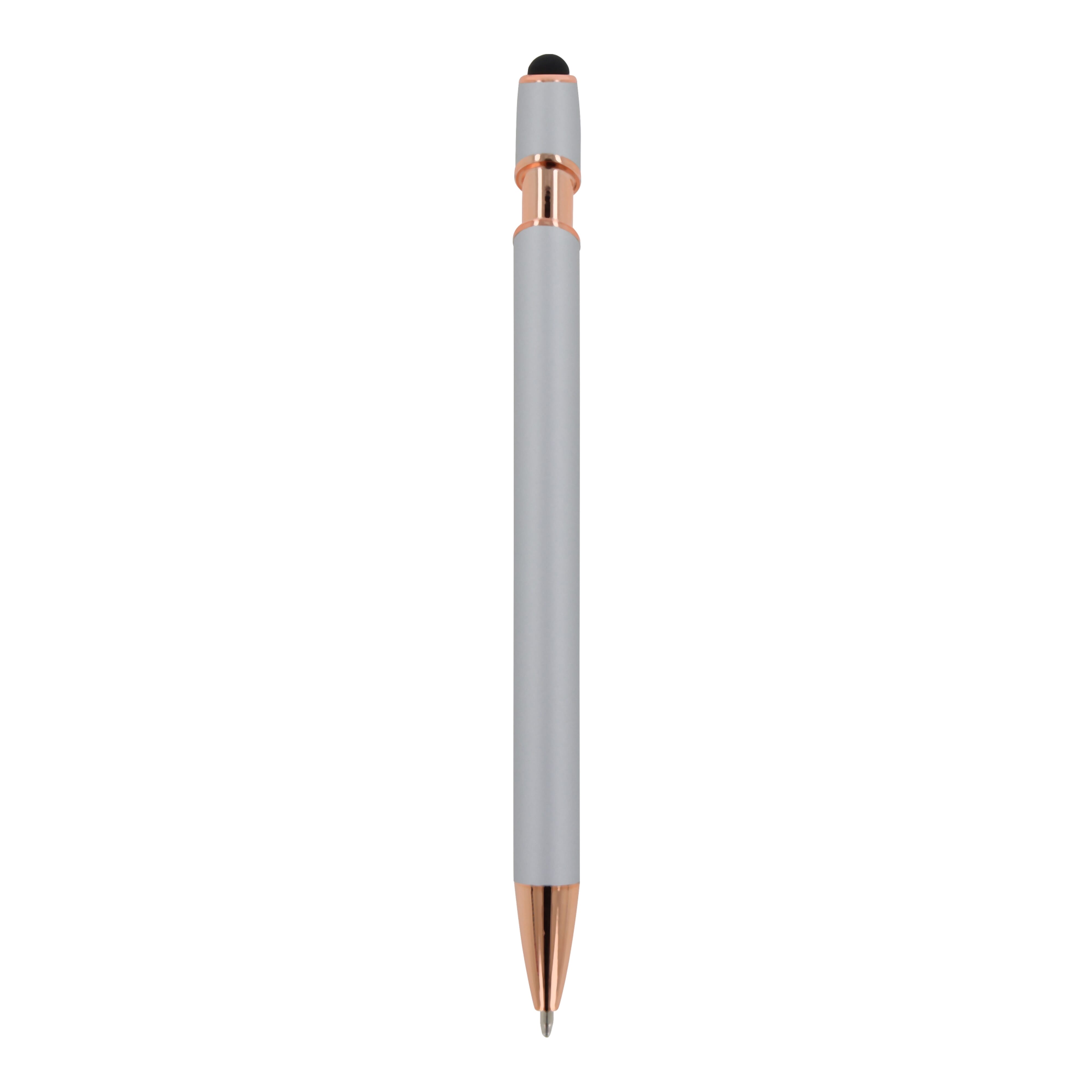 Kugelschreiber Paris Deluxe Metall gummiert mit Stylus, Werbeartikel