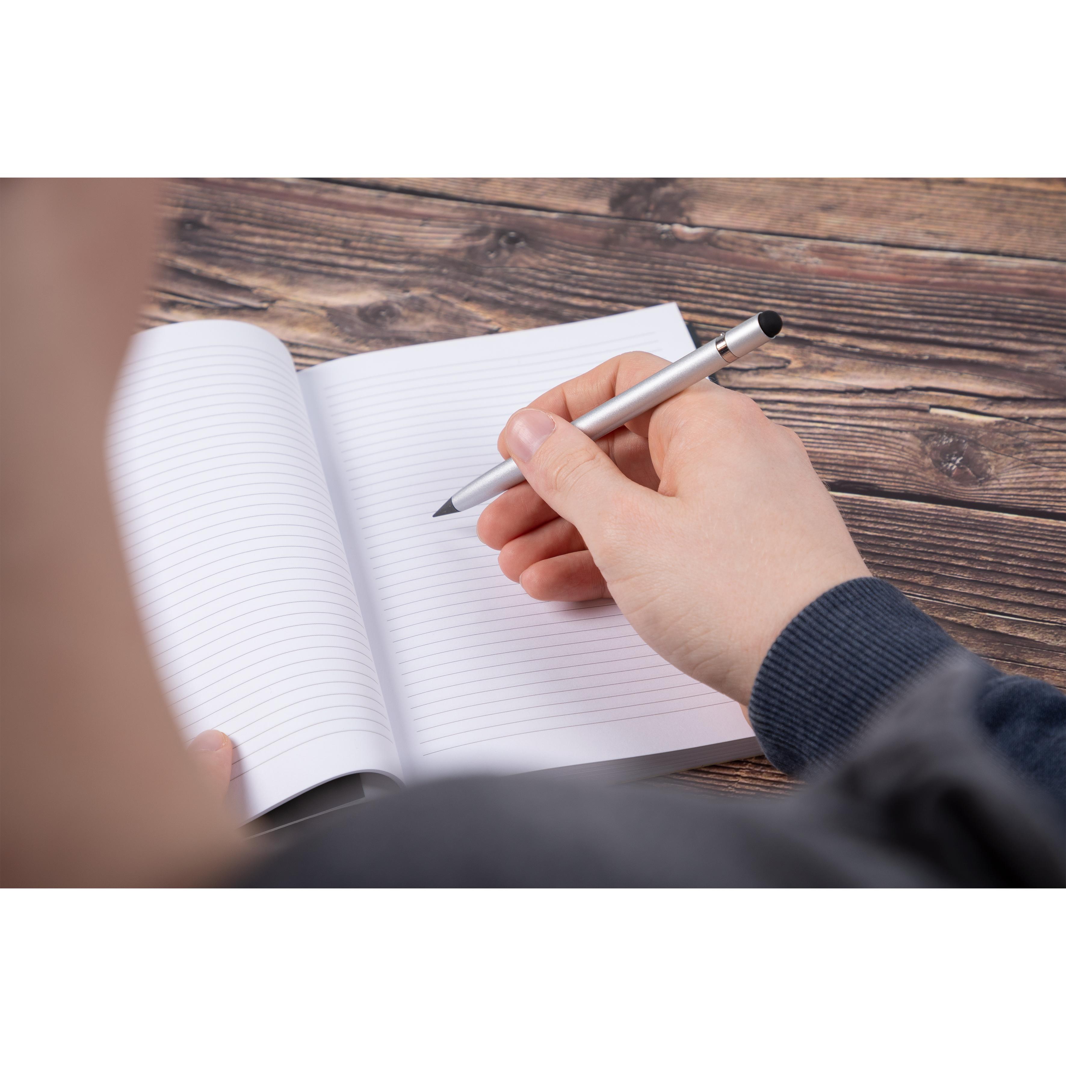 Aluminiumstift Inkless – Infinity-Stift mit Radierer & Touch-Pen, bedruckbar