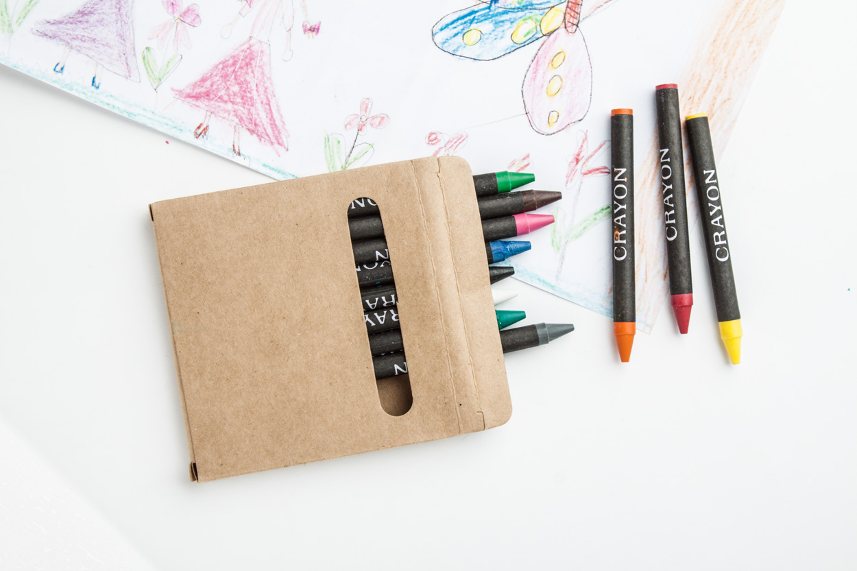 Wachsmalstift-Set Lola 12-tlg. – bedruckbare Malstifte als Werbeartikel
