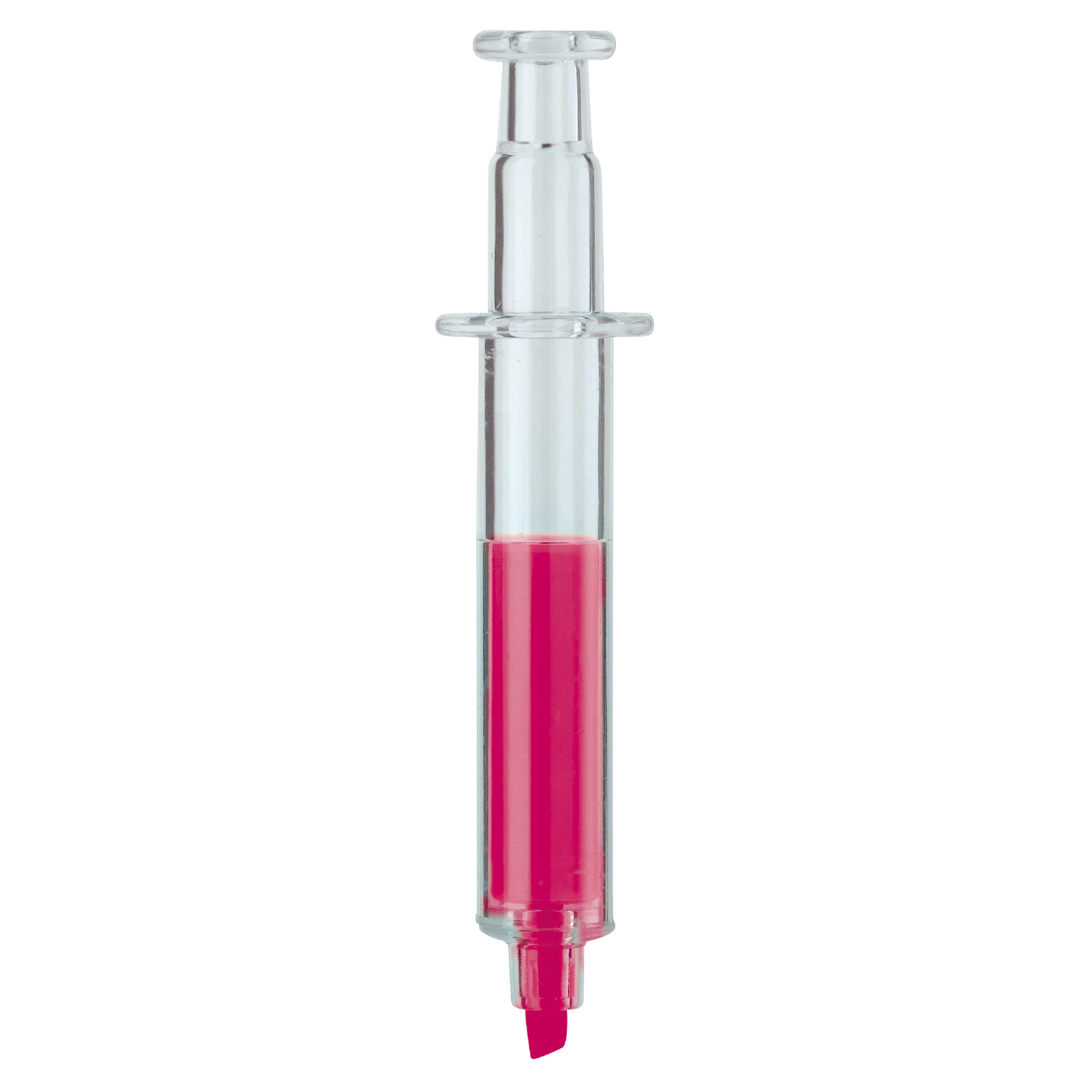 Spritzen-Textmarker bedruckbar – Werbeartikel aus PS, transparent