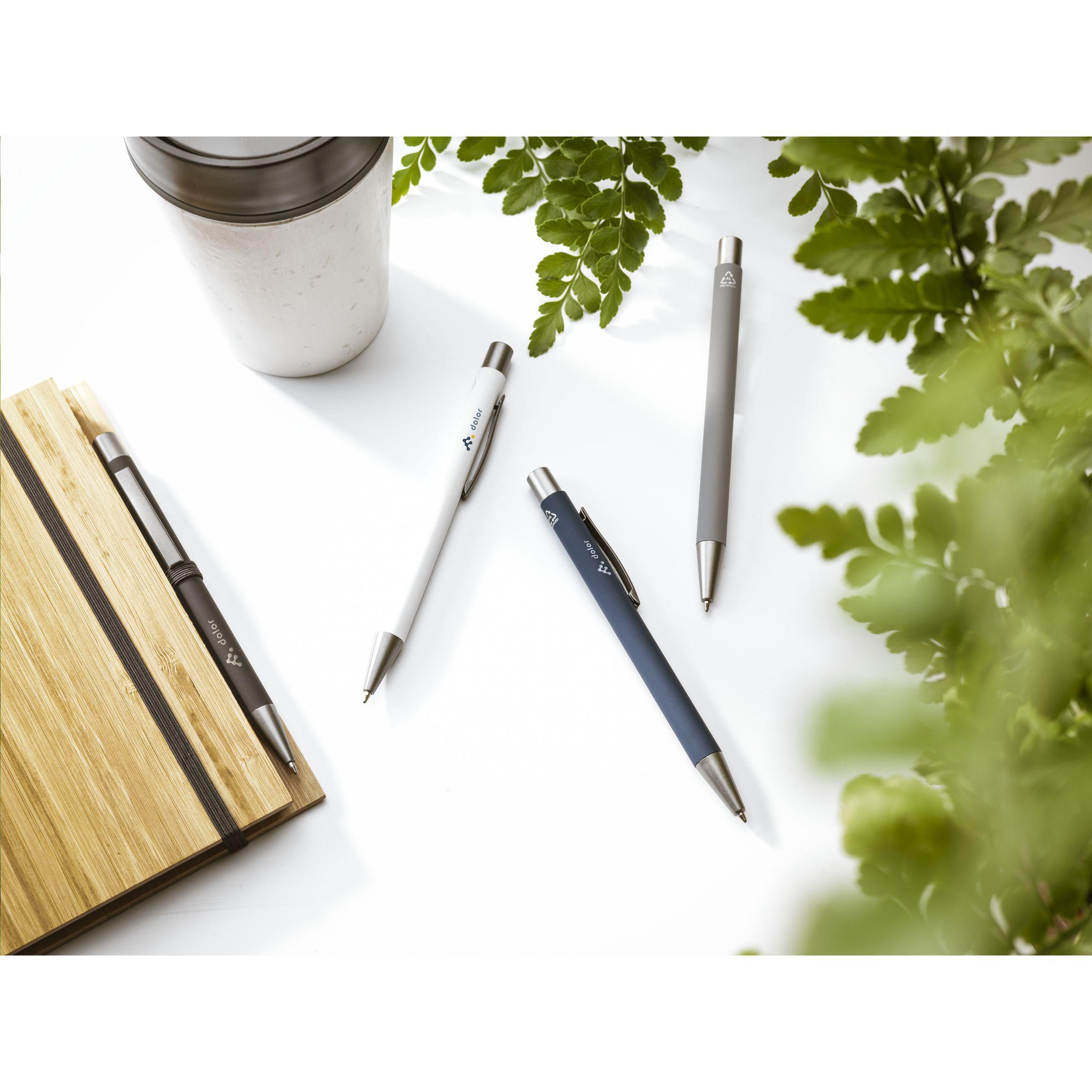 Kugelschreiber Brady Soft Touch aus recyceltem Aluminium, bedruckbar